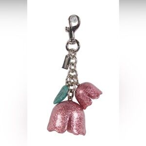 Coach Y2K Glitter Pink/Green Tea Rose Bag Charm